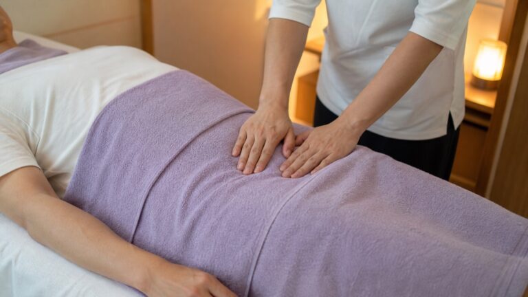 Fully draped pelvic-area wellness bodywork for Jap Kasai in Fukuoka